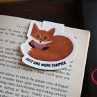magnetic bookmark reading fox