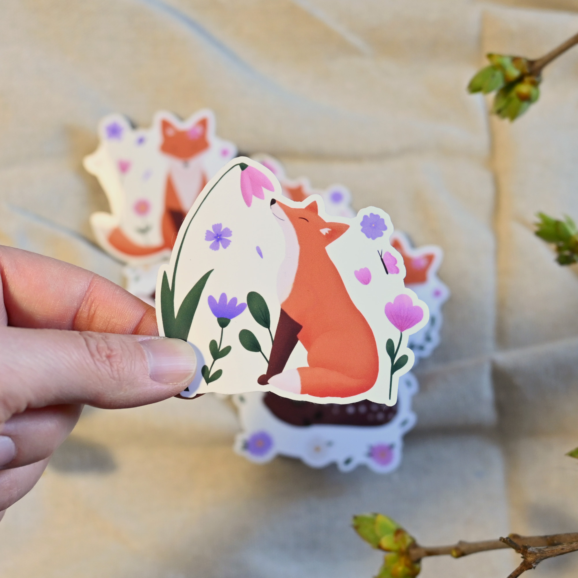 Spring Fox sticker