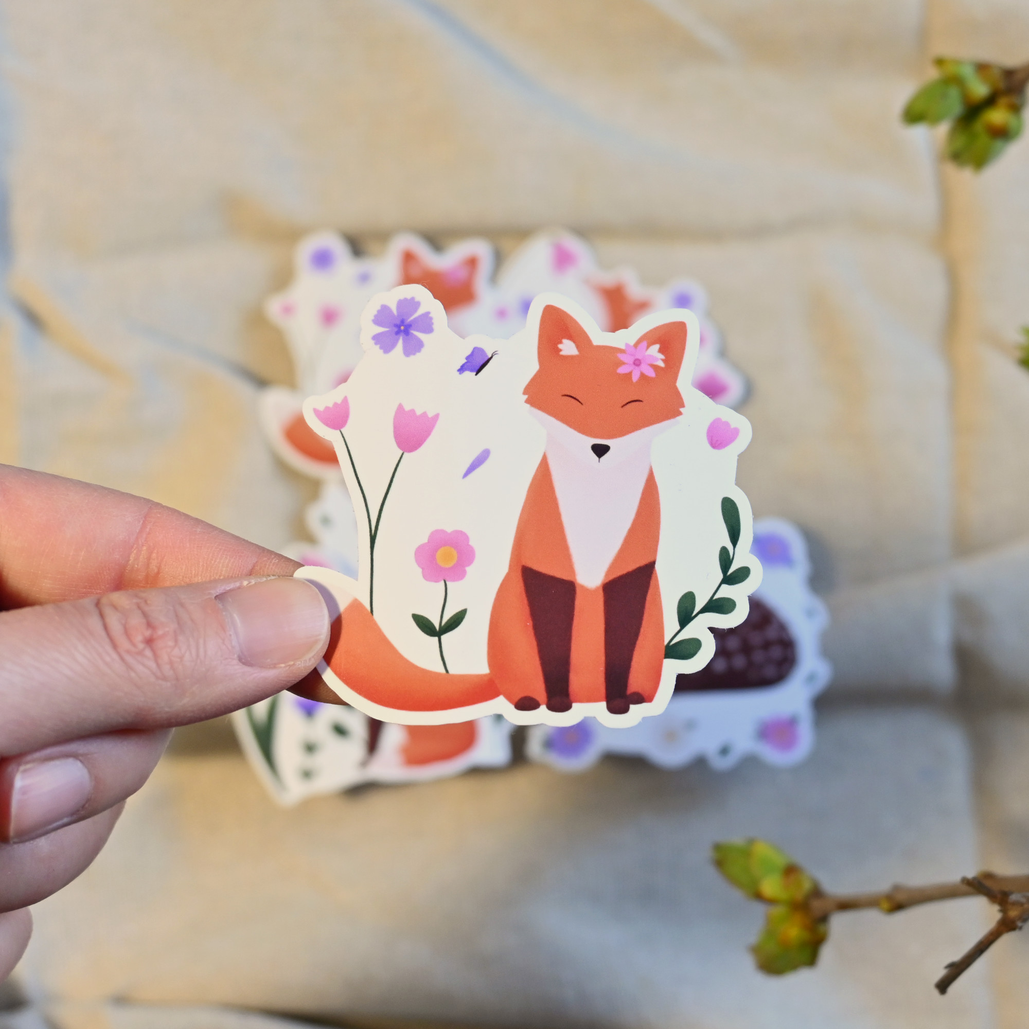 Cute Spring Fox sticker